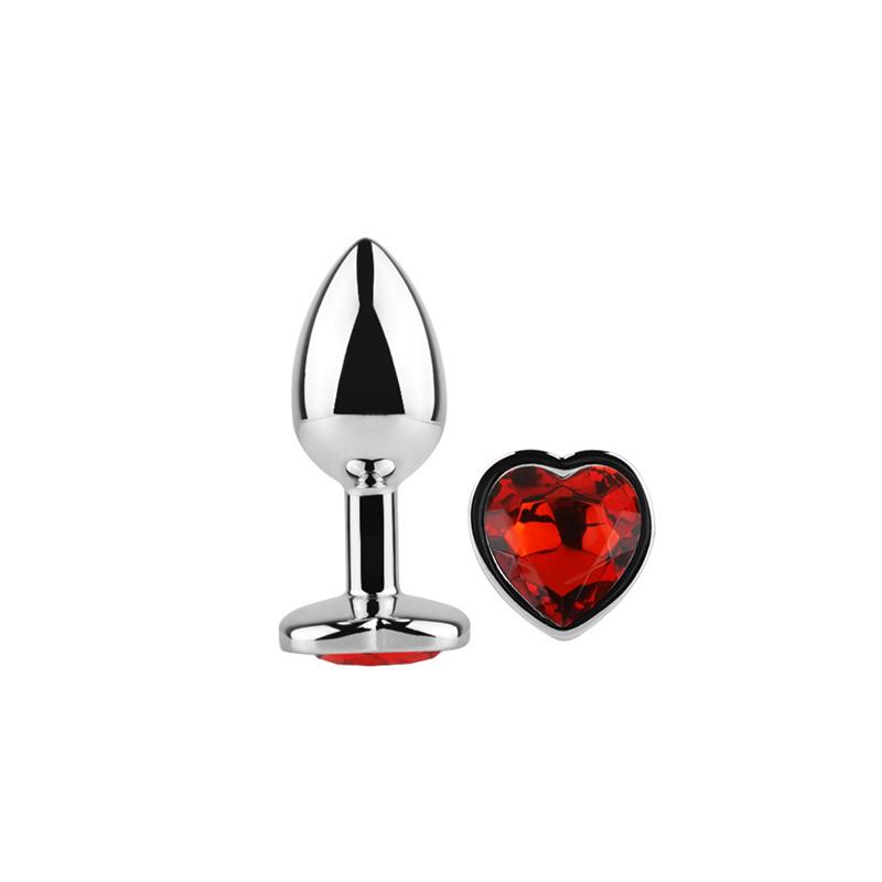 AFTERDARK - Heart Shaped Butt Plug Red Scarlet Size S — zdjęcie 2