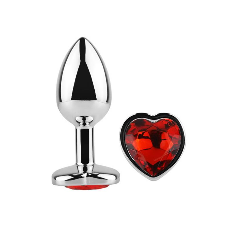 AFTERDARK - Butt Plug with Heart Jewel Corazón Red Scarlet Size M — zdjęcie 2