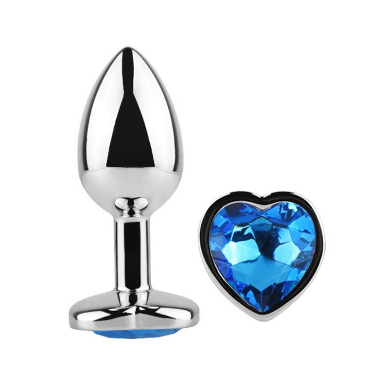 AFTERDARK - Heart Shaped Butt Plug Blue Sapphire Size L — zdjęcie 2