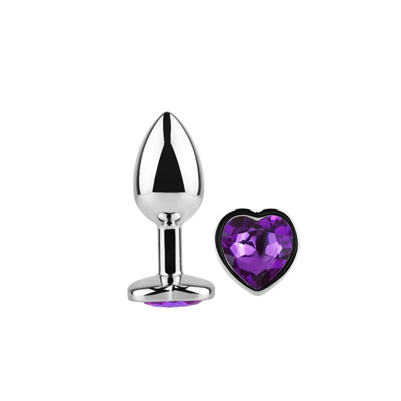 AFTERDARK - Heart Shaped Butt Plug Purple Lavender Size S — zdjęcie 2