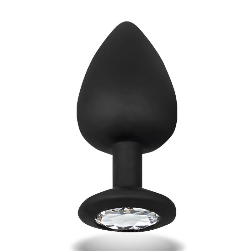 AFTERDARK - Sparkly Butt Plug with Jewel Silicone Size L 9.5 cm x 4.5 cm — zdjęcie 2