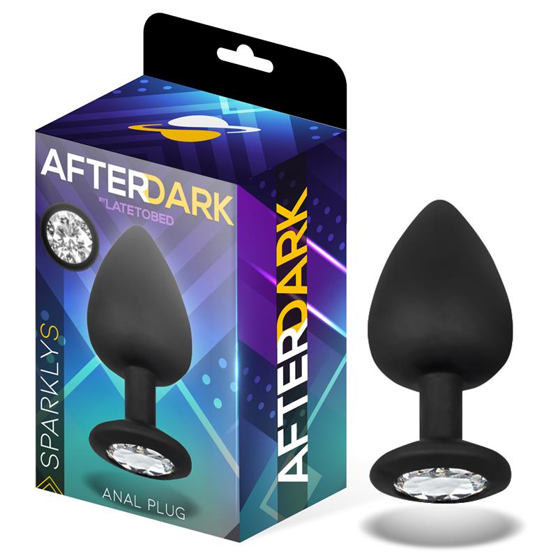 AFTERDARK - Sparkly Butt Plug Silicone Size S 7.5 cm x 2.6 cm