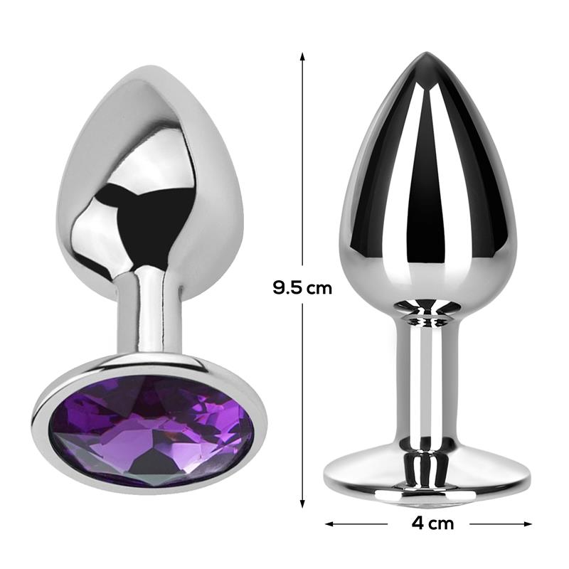 AFTERDARK - Butt Plug with Jewel Purple Amethyst Size L Aluminium — zdjęcie 2