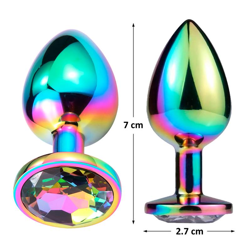 AFTERDARK - Space Journey Multicolor Butt Plug with Jewel Size S — zdjęcie 2