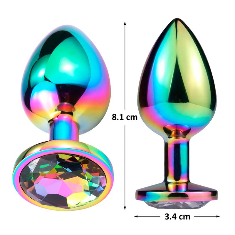 AFTERDARK - Space Journey Multicolor Butt Plug with Jewel Size M — zdjęcie 2