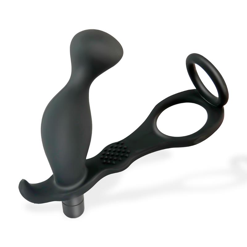 AFTERDARK - Larimar Vibrating Anal Plug with Penis and Testicles Ring — zdjęcie 2