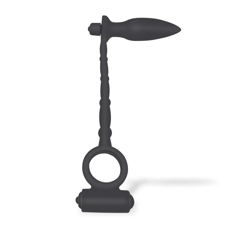 AFTERDARK - Sugilite Vibrating Anal Plug with Penis Ring with vibration — zdjęcie 2