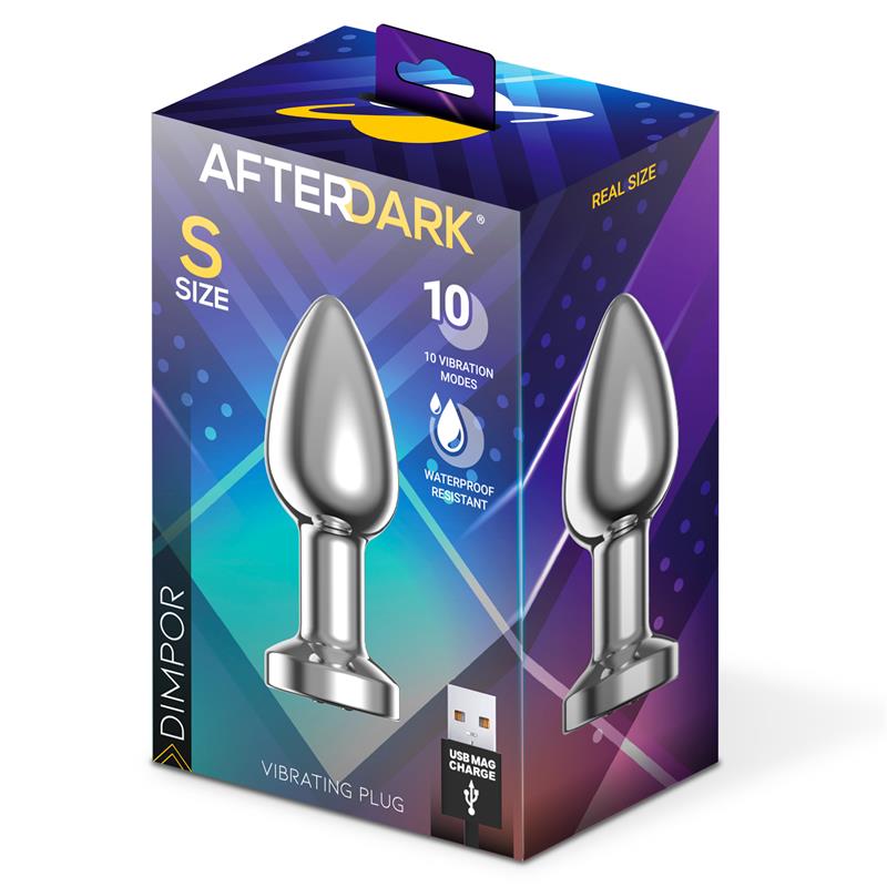 AFTERDARK - Dimpor Chrome Anal Plug with Vibration and Magnetic USB Size S — zdjęcie 4