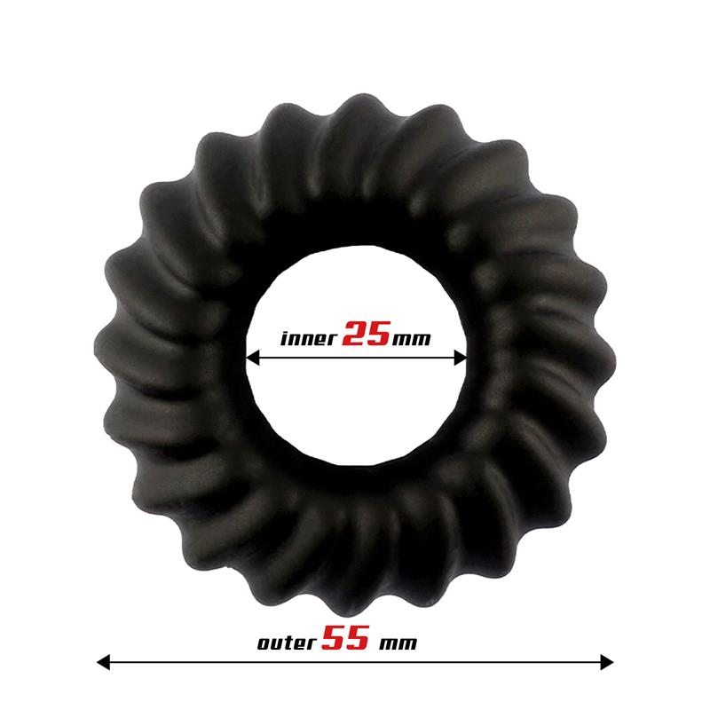 BEAST RINGS - Penis Ring Sawtooth Liquid Silicone 25 mm — zdjęcie 2