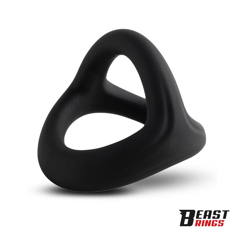 BEAST RINGS - Triple Cock Ring Solid Silicone 40/35/32 mm Size S — zdjęcie 2