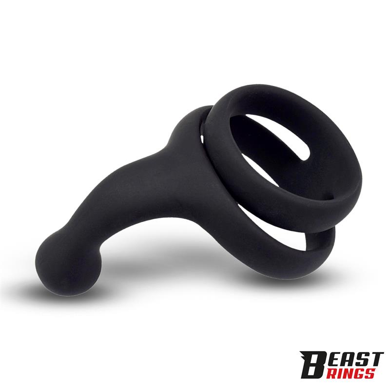 BEAST RINGS - Double Penis Ring Solid Silicone 50/40 mm — zdjęcie 2