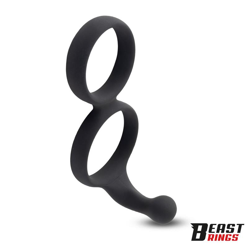 BEAST RINGS - Double Penis Ring Solid Silicone 50/40 mm — zdjęcie 2