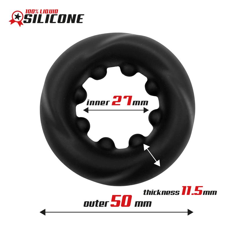 BEAST RINGS - Twisted Liquid Silicone Cock Ring 2.7 cm — zdjęcie 2