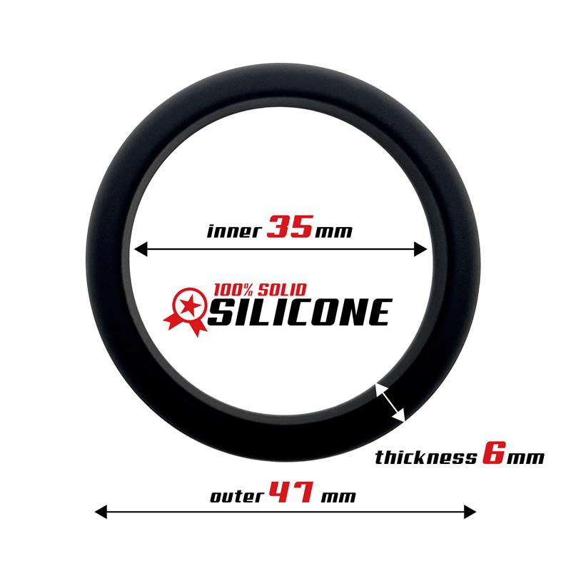 BEAST RINGS - Cock Ring Solid Silicone 3.5 cm Black — zdjęcie 2