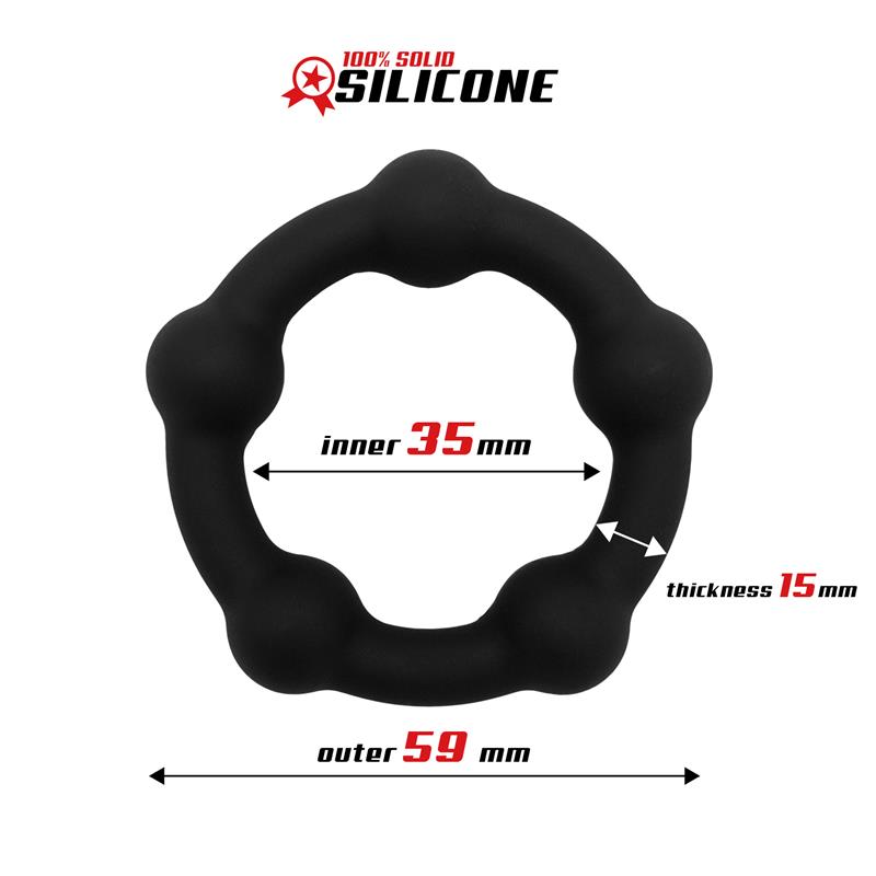 BEAST RINGS - Bead Solid Cock Ring Silicone 3.5 cm Black — zdjęcie 2