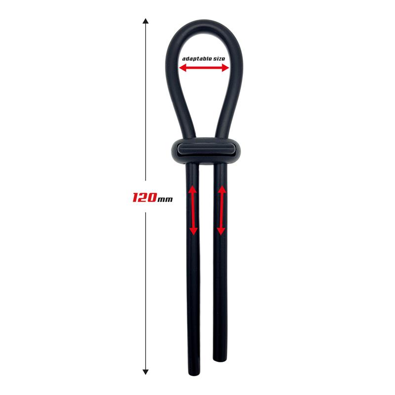 BEAST RINGS - Adjustable Lasso Cock Ring Solid Silicone Black — zdjęcie 2