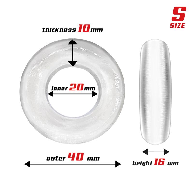 BEAST RINGS - Set of 3 Cock Rings Flexible Clear — zdjęcie 2