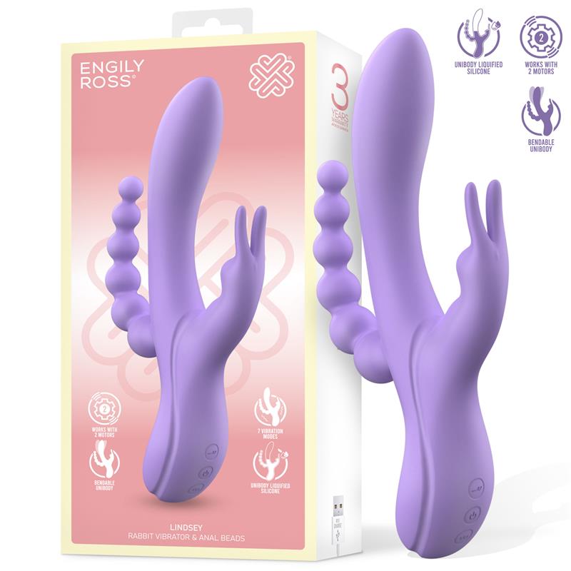 ENGILY ROSS - Lindsay Vibe with Anal Chain Liquid Silicone Unibody Flexible 2 Motors
