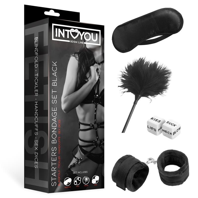 INTOYOU BDSM LINE - Starters Bondage Set 4 Pieces Black — zdjęcie 2