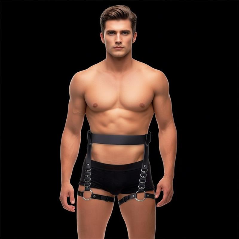 INTOYOU BDSM LINE - Didier Leg and Waist Bondage Harness Adjustable — zdjęcie 2