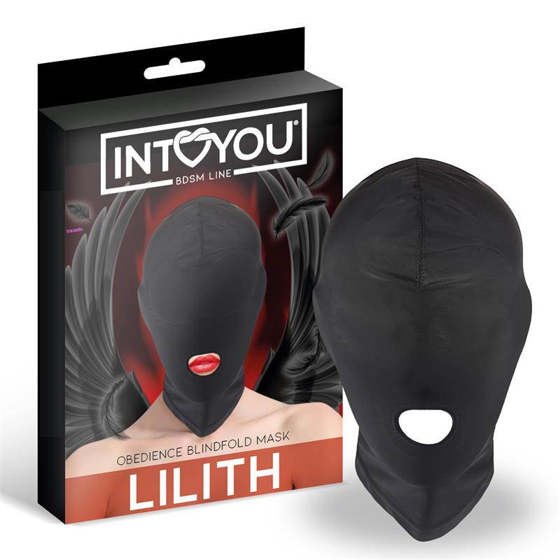 INTOYOU BDSM LINE - Lilith Incognito Mask with Opening in the Mouth Black — zdjęcie 2