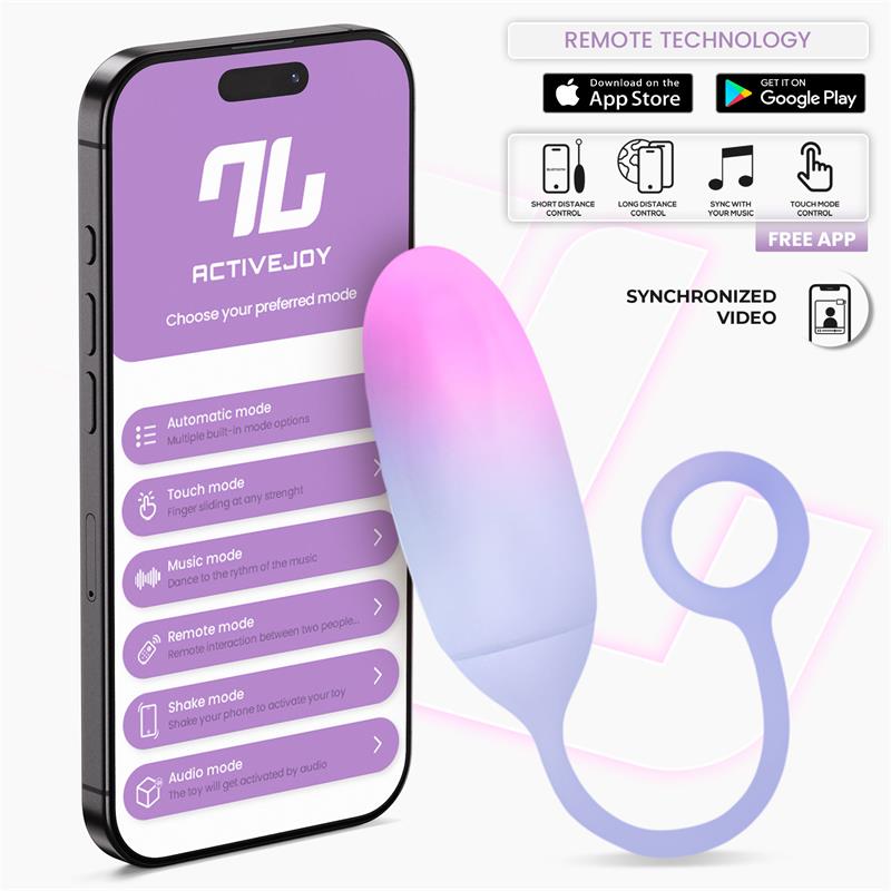 INTOYOU APP SERIES - Vibrating Egg Double Layer Silicone with APP Pink/Blue — zdjęcie 2