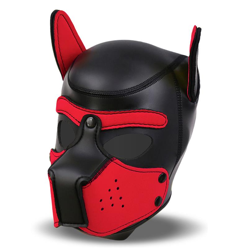 INTOYOU BDSM LINE - Hound Dog Hound with Removable Muzzle Neoprene Black/Red One Size — zdjęcie 2