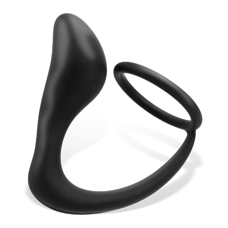 TARDENOCHE - Randal Butt Plug with Penis Ring Silicone Black — zdjęcie 2