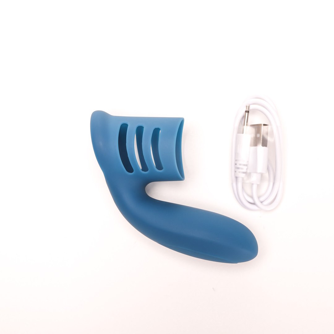 Velvet Touch - Piercieñ Wibruj¹cy £adowany Usb Niebieski — zdjęcie 3