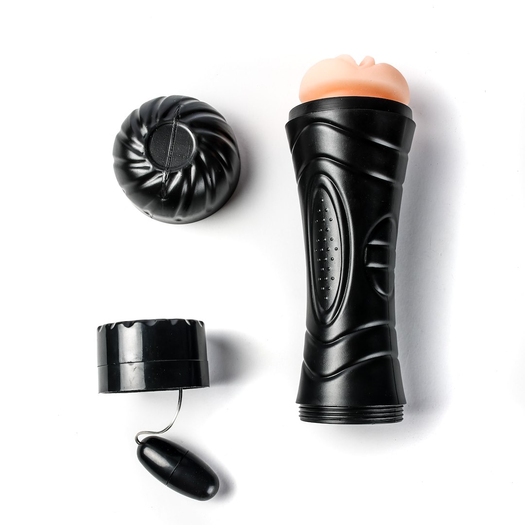 Simple Pleasure - Masturbator Z Wibracj¹ Wagina  Cyberskóra Baterie Czarny — zdjęcie 3