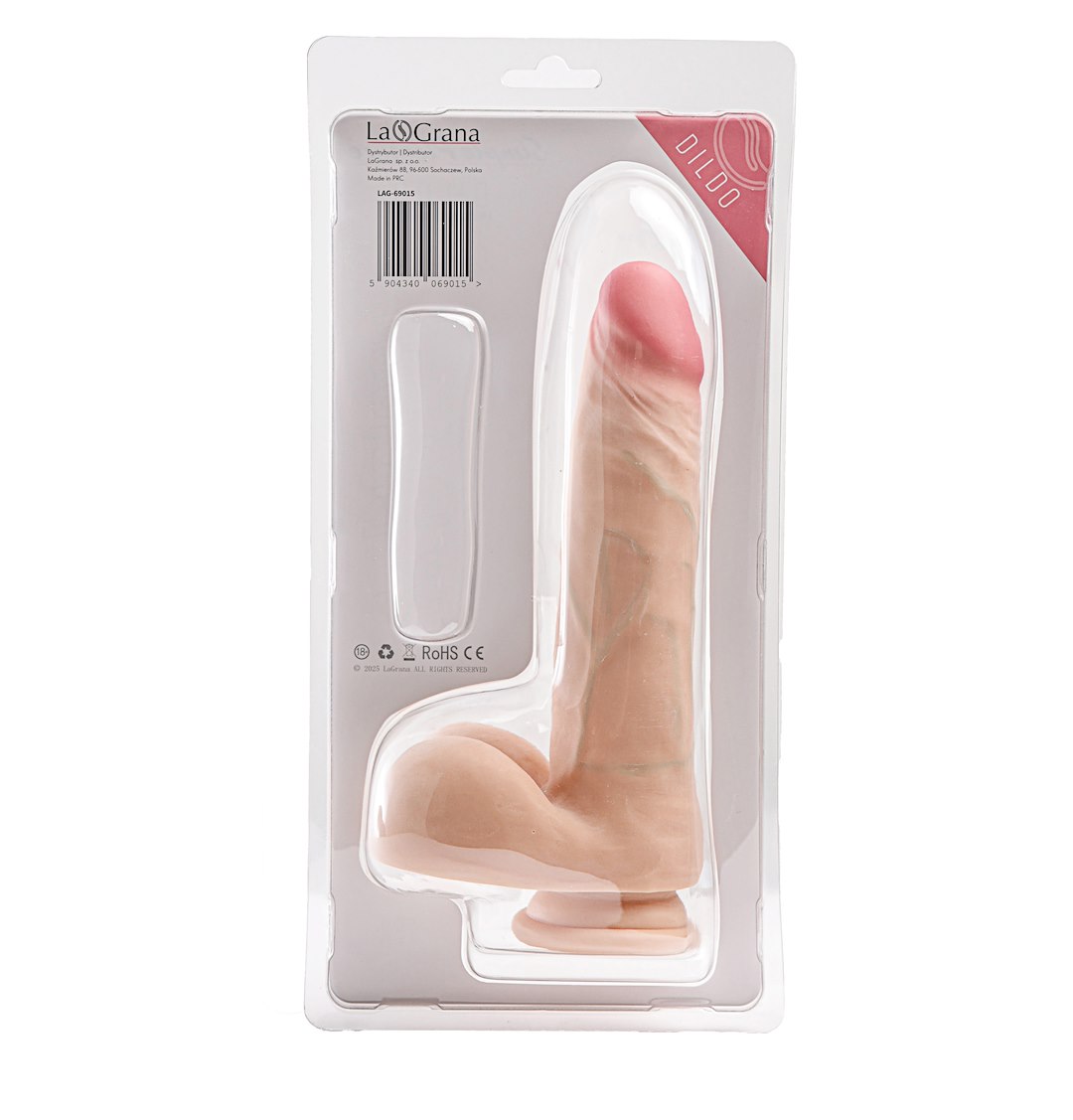 Simple Pleasure dildo cyberskóra kolor cielisty 23 cm — zdjęcie 3