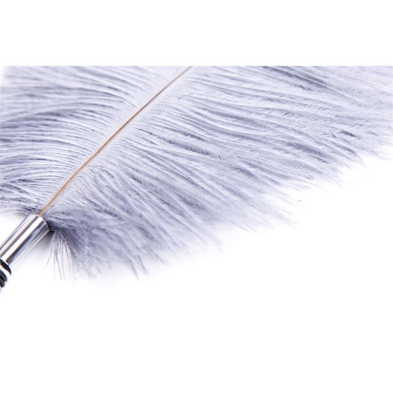 LATETOBED BDSM LINE - Feather Tickler with Wrapped 46 cm Black/White — zdjęcie 3