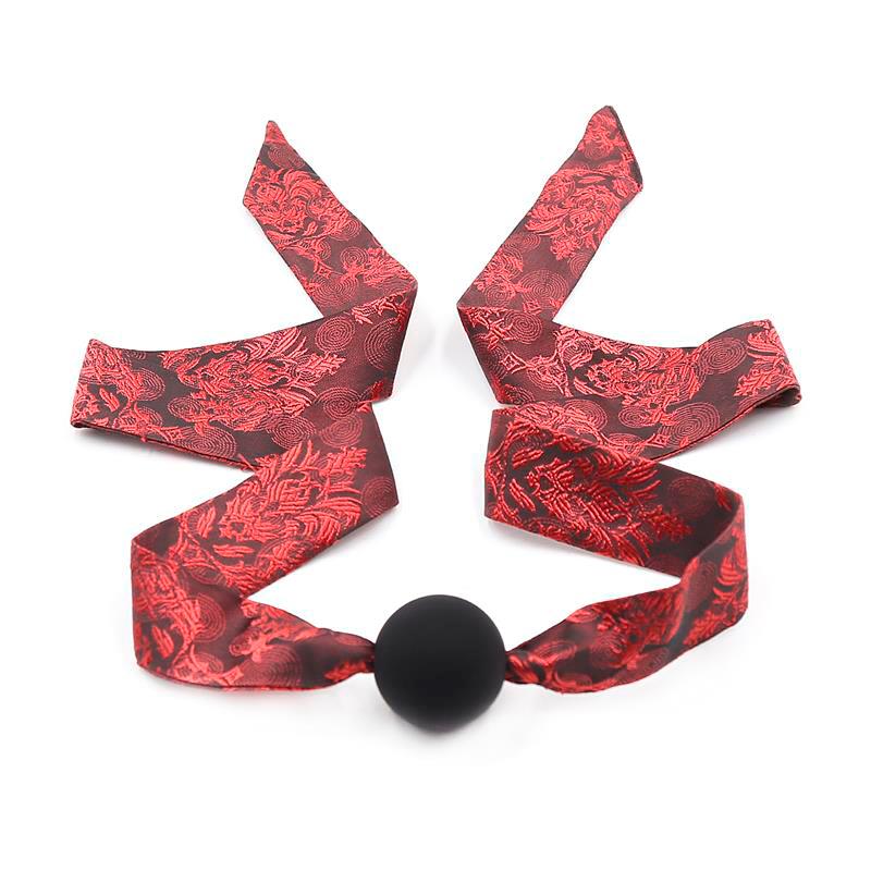 LATETOBED BDSM LINE - Silicone Ball Gag Red/Black — zdjęcie 3