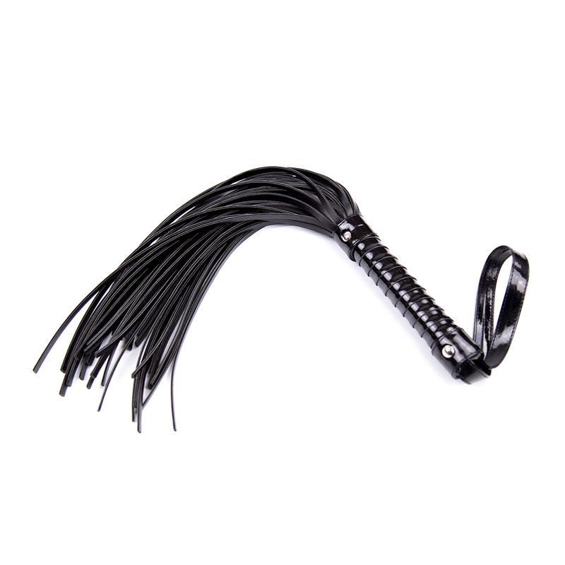 LATETOBED BDSM LINE - Shinny Handle Flogger 44 cm Black — zdjęcie 3