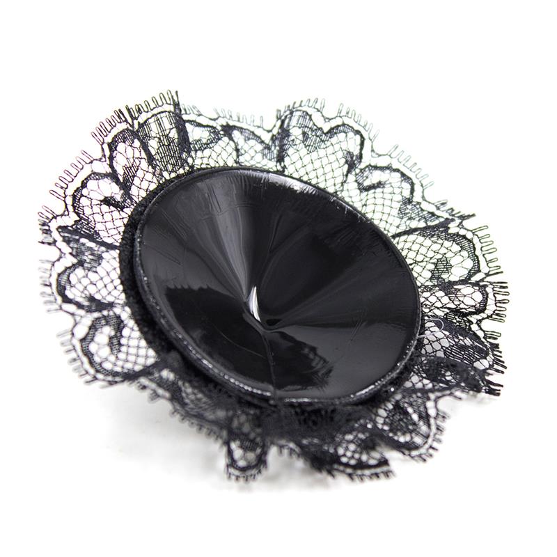 LATETOBED BDSM LINE - Nipple Covers with Lace Black — zdjęcie 3