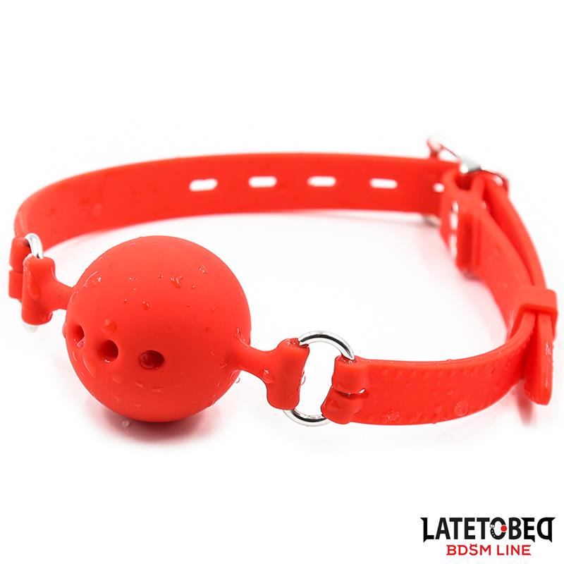 LATETOBED BDSM LINE - Breathable Silicone Ball Gag S - 4 cm — zdjęcie 3