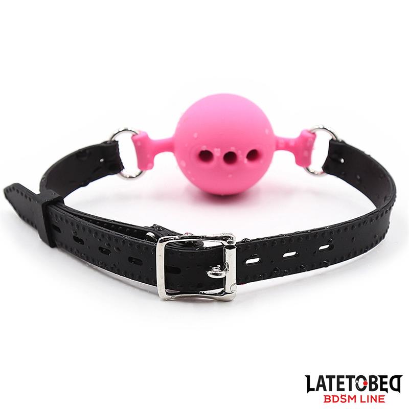 LATETOBED BDSM LINE - Breathable Silicone Ball Gag S - 4 cm — zdjęcie 3