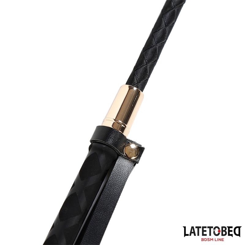LATETOBED BDSM LINE - Classic Whip Golden Metal 45cm — zdjęcie 3