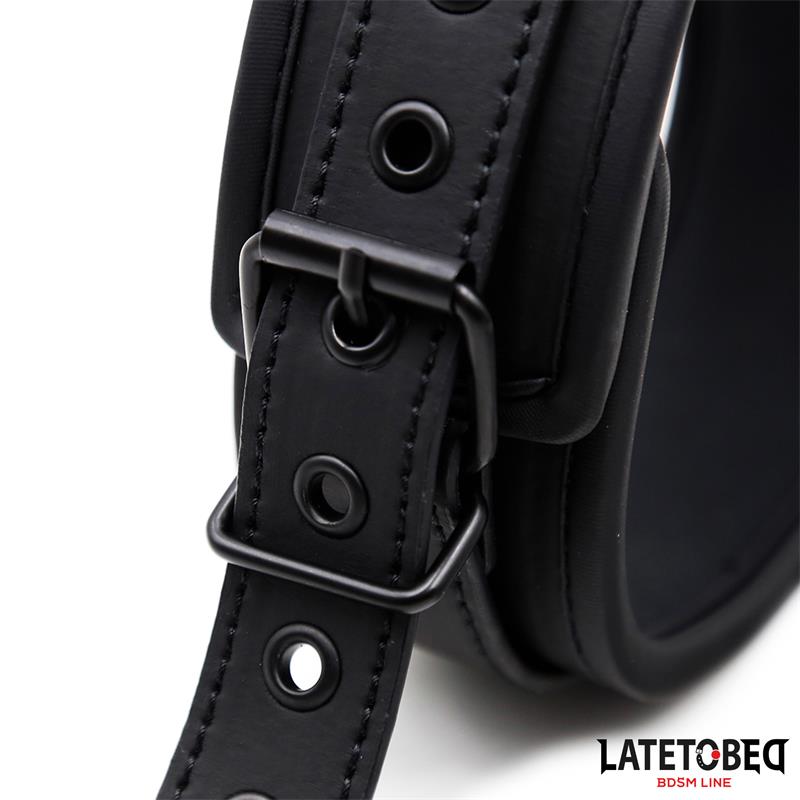 LATETOBED BDSM LINE - Set Collar and Leash Neoprene Black — zdjęcie 3