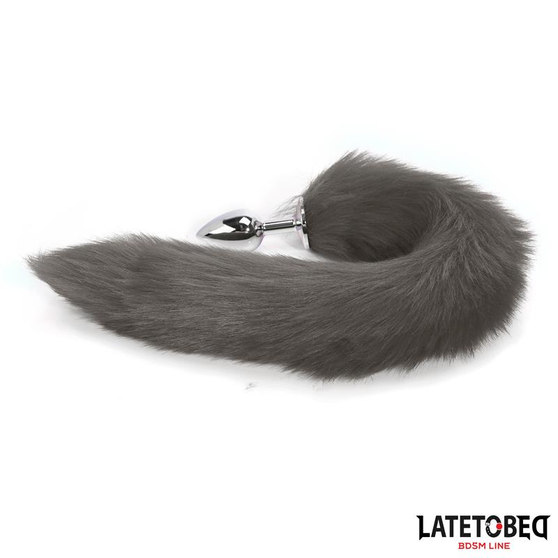 LATETOBED BDSM LINE - Anal plug with tail Gray 40 cm — zdjęcie 3