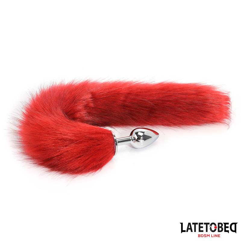 LATETOBED BDSM LINE - Anal plug with tail Dark Red 40 cm — zdjęcie 4