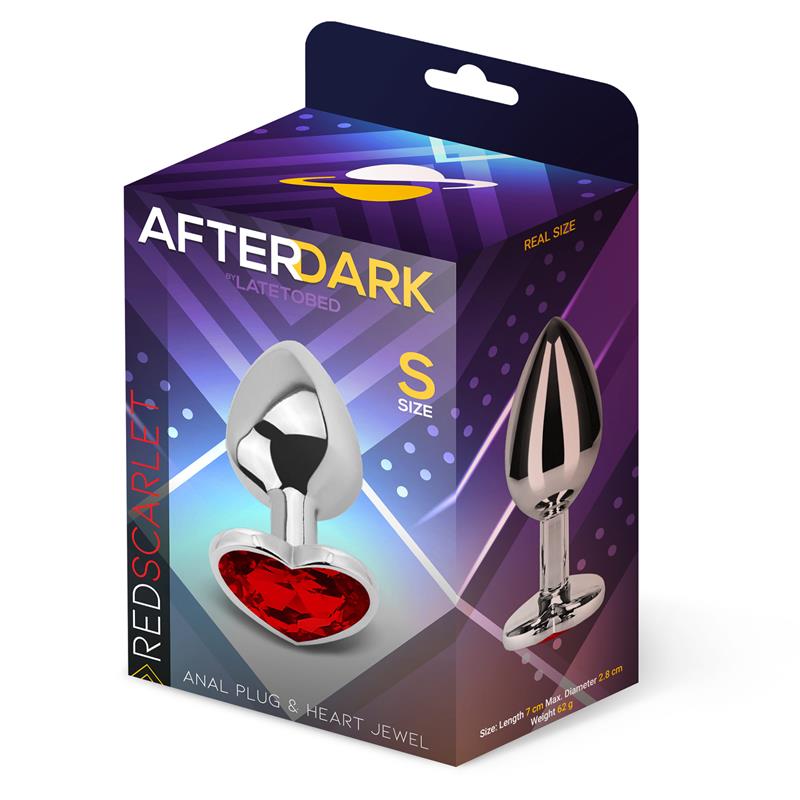 AFTERDARK - Heart Shaped Butt Plug Red Scarlet Size S — zdjęcie 3
