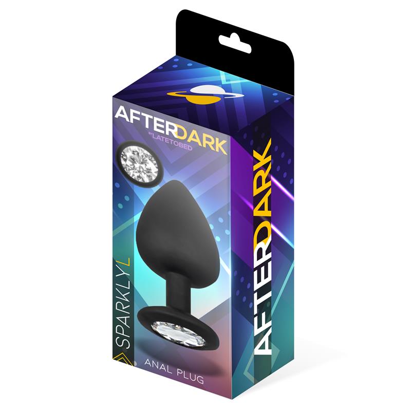 AFTERDARK - Sparkly Butt Plug with Jewel Silicone Size L 9.5 cm x 4.5 cm — zdjęcie 3