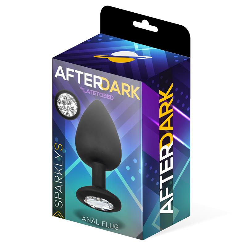 AFTERDARK - Sparkly Butt Plug Silicone Size S 7.5 cm x 2.6 cm — zdjęcie 3