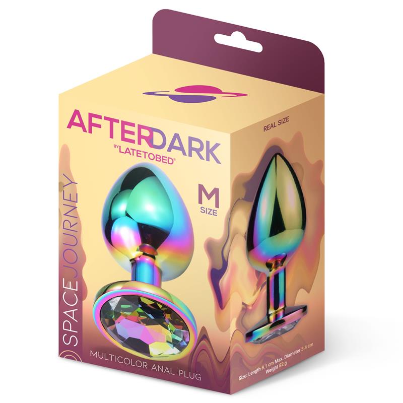 AFTERDARK - Space Journey Multicolor Butt Plug with Jewel Size M — zdjęcie 3