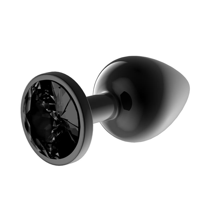 AFTERDARK - Blackgem Metalic Butt Plug with Black Jewel Size S — zdjęcie 3