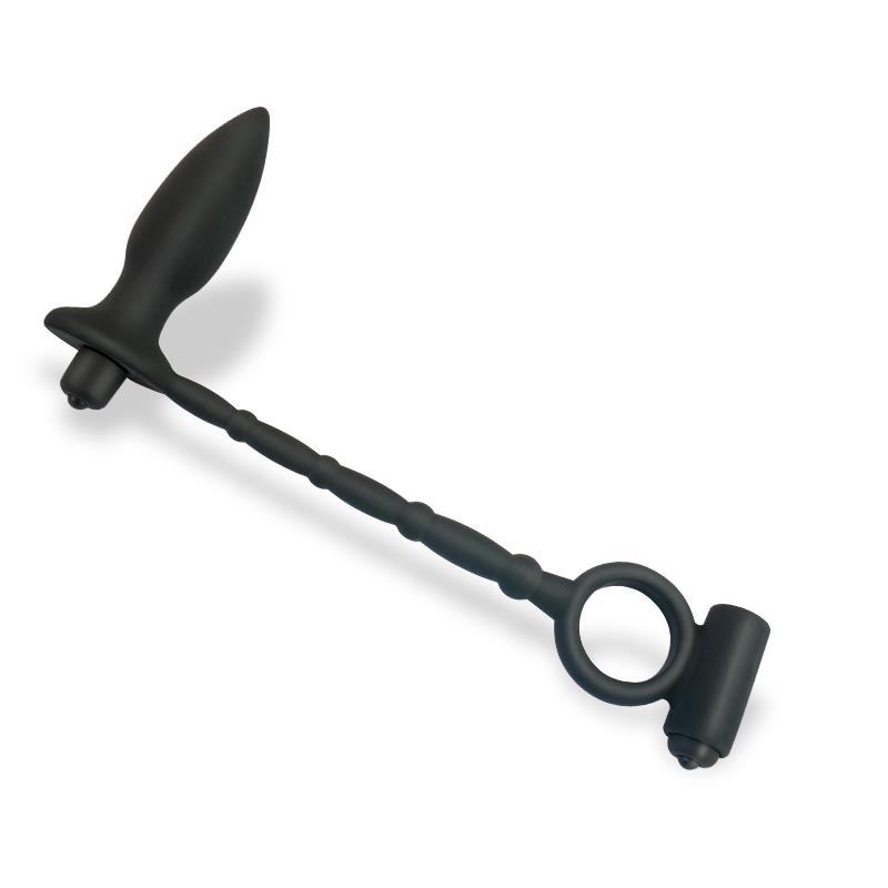 AFTERDARK - Sugilite Vibrating Anal Plug with Penis Ring with vibration — zdjęcie 3