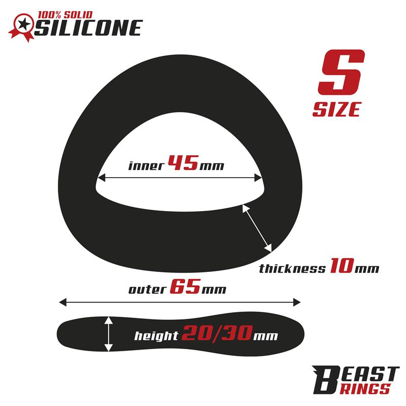 BEAST RINGS - Penis Ring Solid Silicone 45 mm Size S — zdjęcie 3
