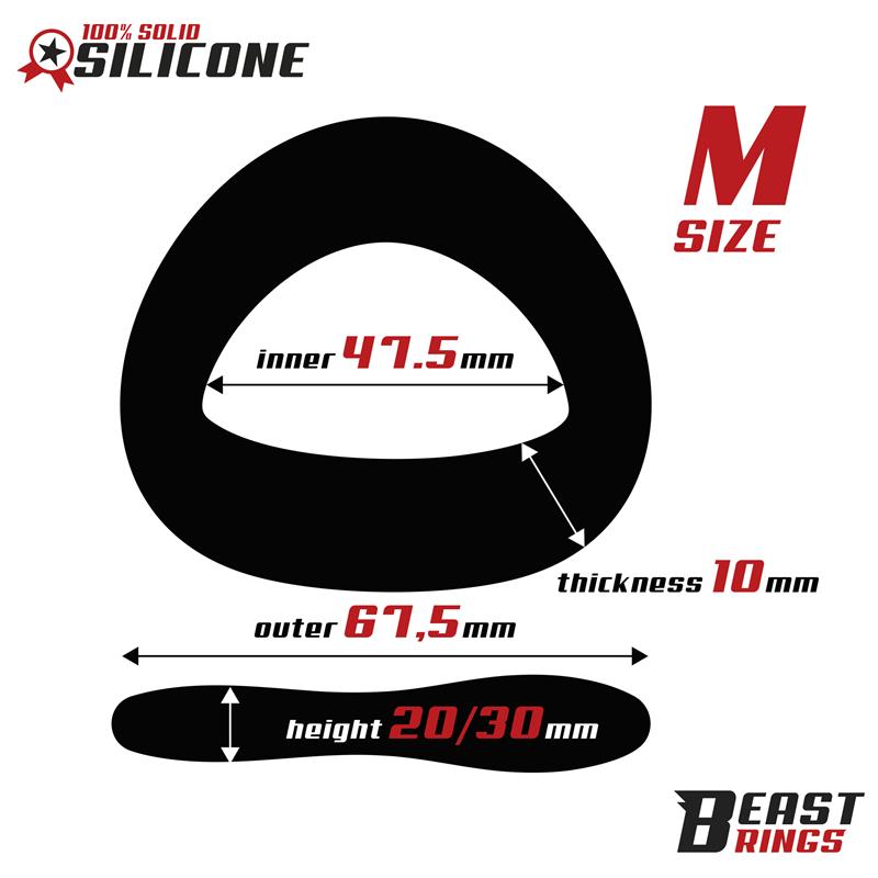 BEAST RINGS - Penis Ring Solid Silicone 47.5 mm Size M — zdjęcie 3