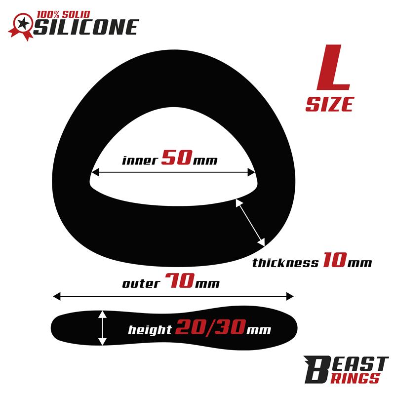 BEAST RINGS - Penis ring Solid Silicone 50 mm Size L — zdjęcie 3